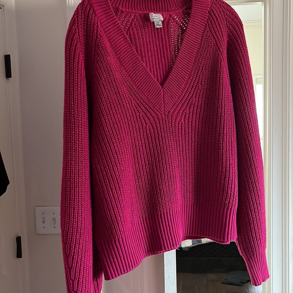 Oversized Deep V Knitted Sweater